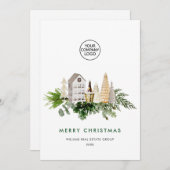 Elegant Merry Christmas Compositie Corporate Feestdagenkaart (Voorkant / Achterkant)