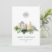 Elegant Merry Christmas Compositie Corporate Feestdagenkaart (Staand voorkant)