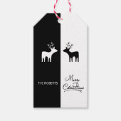 Elegant Merry Christmas cursief script zwart wit Cadeaulabel (Voorkant)