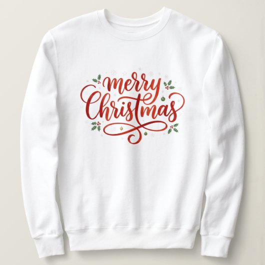 Elegant Merry Christmas Festive Trui (Design voorkant)