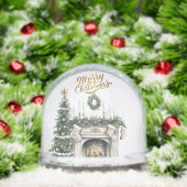 Elegant Merry Christmas Fireplace Sneeuwbol (Kerstmis)