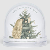 Elegant Merry Christmas Fireplace Sneeuwbol (Achterkant)