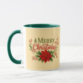 Elegant Merry Christmas Floral Coffee Mug| Holiday Mok (Links)