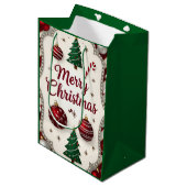 Elegant Merry Christmas Gift Bag Medium Cadeauzakje (Voorkant Gekanteld)