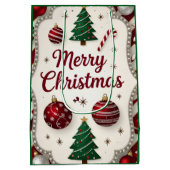 Elegant Merry Christmas Gift Bag Medium Cadeauzakje (Achterkant)