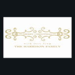 Elegant Merry Christmas Gift Label / Wit Goud<br><div class="desc">Stijlvol en modern!</div>