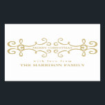 Elegant Merry Christmas Gift Label / Wit Goud<br><div class="desc">Stijlvol en modern!</div>