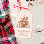 Elegant Merry Christmas Gingerbread House Cadeaulabel