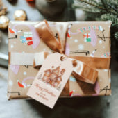 Elegant Merry Christmas Gingerbread House Cadeaulabel