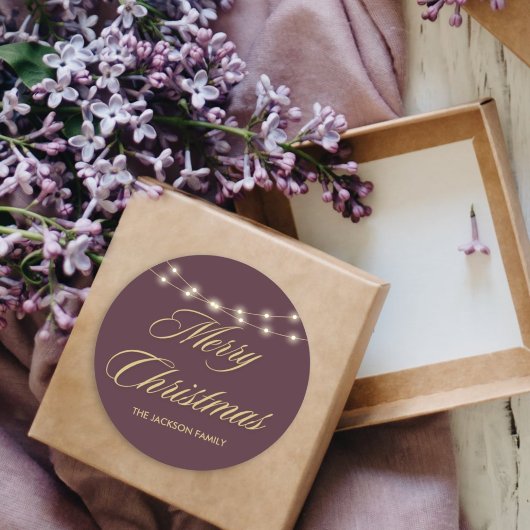 Elegant Merry Christmas Gold Handgeschreven Script Ronde Sticker