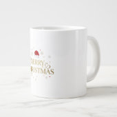 Elegant Merry Christmas Gold & Red Design Grote Koffiekop (Voorkant rechts)