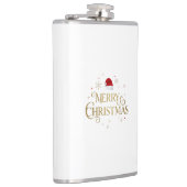 Elegant Merry Christmas Gold & Red Design Heupfles (Rechts)