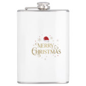 Elegant Merry Christmas Gold & Red Design Heupfles (Voorkant)