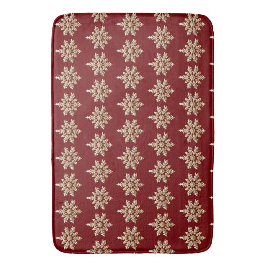 Elegant Merry Christmas Gold Snowflake kerstfeest Badmat (Voorkant Verticaal)