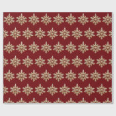 Elegant Merry Christmas Gold Snowflake kerstfeest Cadeaupapier (Vlak)