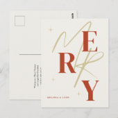 Elegant Merry Christmas Greeting Card Briefkaart (Voorkant / Achterkant)