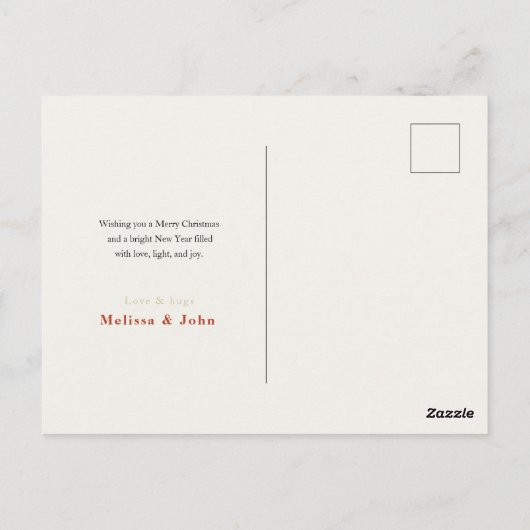 Elegant Merry Christmas Greeting Card Briefkaart (Achterkant)