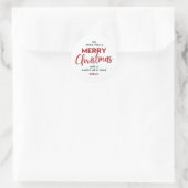 Elegant Merry Christmas & Happy New Year  Ronde Sticker (Tas)