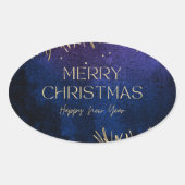 Elegant Merry Christmas & Happy New Year Sticker (Voorkant)
