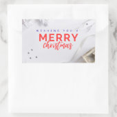 Elegant Merry Christmas Holiday Greeting Sticker (Tas)