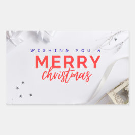 Elegant Merry Christmas Holiday Greeting Sticker