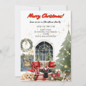 Elegant Merry Christmas Holiday Party Kaart (Voorkant)