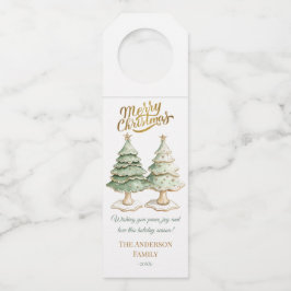 Elegant Merry Christmas Holiday Tree Favor Tags  Flessenhanger