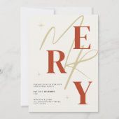 Elegant Merry Christmas Invitation Typography Kaart (Voorkant)