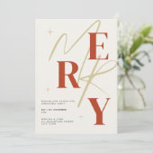 Elegant Merry Christmas Invitation Typography Kaart (Staand voorkant)