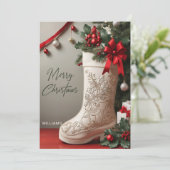 Elegant Merry Christmas Kous Vakantie Kaart (Staand voorkant)