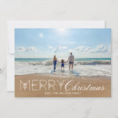 Elegant Merry Christmas Minimalist Een foto Feestdagenkaart (Voorkant)