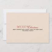 Elegant Merry Christmas Minimalist Een foto Feestdagenkaart (Achterkant)