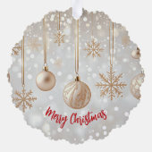 Elegant “Merry Christmas”  Ornament Kaart (Achterkant)