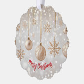 Elegant “Merry Christmas”  Ornament Kaart (Links)