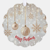 Elegant “Merry Christmas”  Ornament Kaart (Voorkant)