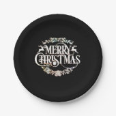 elegant Merry Christmas Papieren Bordje (Voorkant)