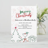 Elegant Merry Christmas Party - Festive Holiday  Kaart (Staand voorkant)