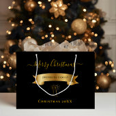 Elegant Merry Christmas Personalized Gift Bag Groot Cadeauzakje