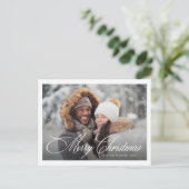 Elegant Merry Christmas Photo Eenvoudig script Feestdagenkaart (Staand voorkant)