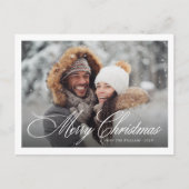 Elegant Merry Christmas Photo Eenvoudig script Feestdagenkaart (Voorkant)