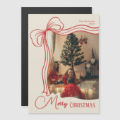 Elegant Merry Christmas Photo Magnetic Card (Voorkant / Achterkant)