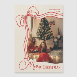 Elegant Merry Christmas Photo Magnetic Card
