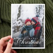 Elegant Merry Christmas Photo Script Eenvoudig Briefkaart