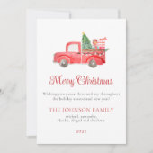 Elegant Merry Christmas Red Truck Holiday Kaart (Voorkant)
