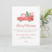 Elegant Merry Christmas Red Truck Holiday Kaart (Staand voorkant)