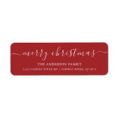 Elegant Merry Christmas retour adreslabel Etiket (Voorkant)