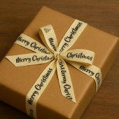 Elegant Merry Christmas Ribbon Roll with Christmas Grosgrain Lint