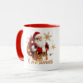 Elegant Merry Christmas Santa Claus Mok (Voorkant links)