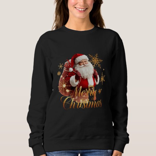 Elegant Merry Christmas Santa Claus Trui (Voorkant)