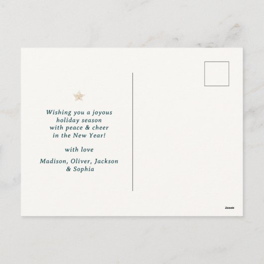 Elegant Merry Christmas Script Botanical Wreath Feestdagenkaart (Achterkant)